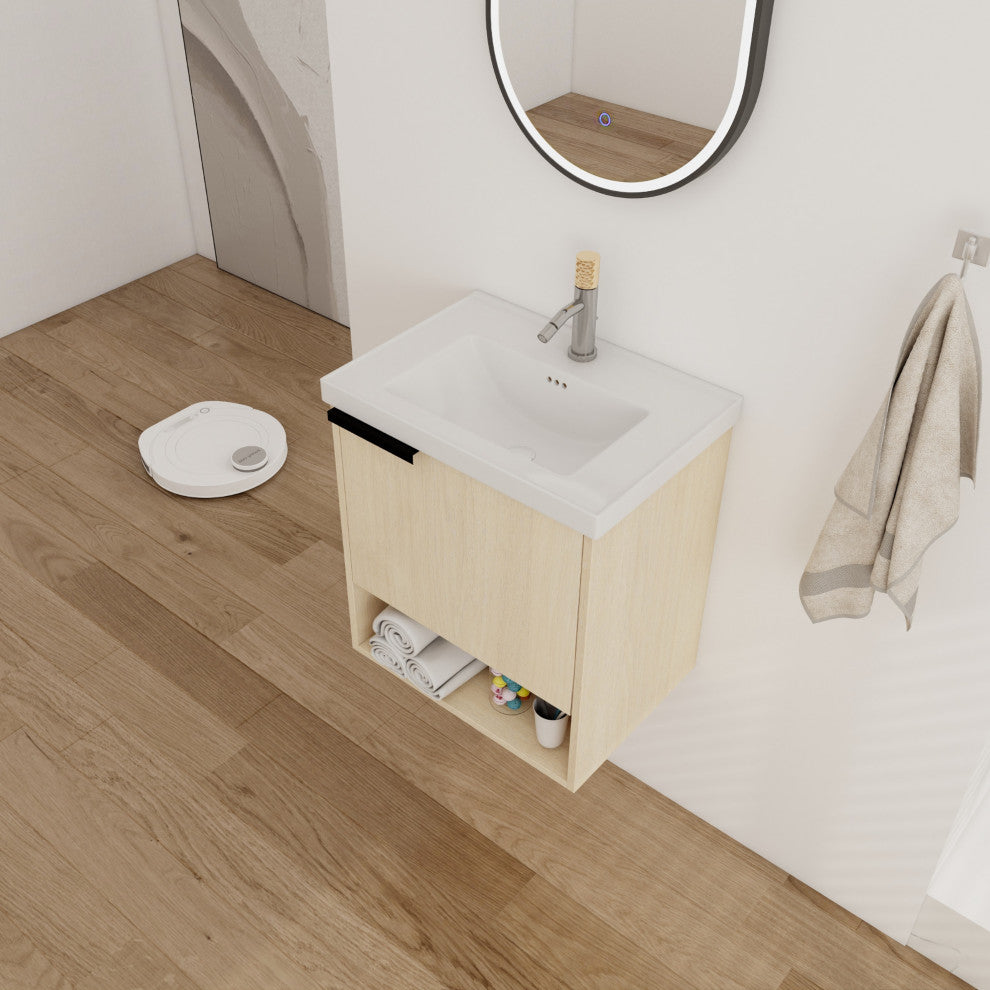 BNK Compact Wall-Mounted Bathroom Cabinet, Ideal for Small Spaces, 20 Inch