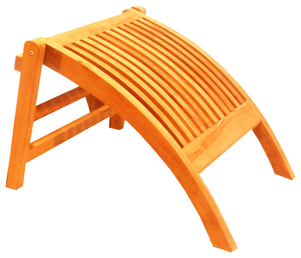 Teak Outdoor Dining Chair Marley Reclining/Folding Arm Chair with Footrest