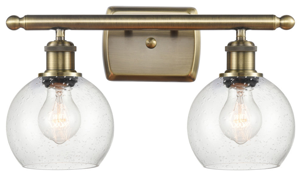 Innovations 516-2W-AB-G124-6-LED 2 Light Bath Vanity Light, Antique Brass