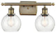 Innovations 516-2W-AB-G124-6-LED 2 Light Bath Vanity Light, Antique Brass