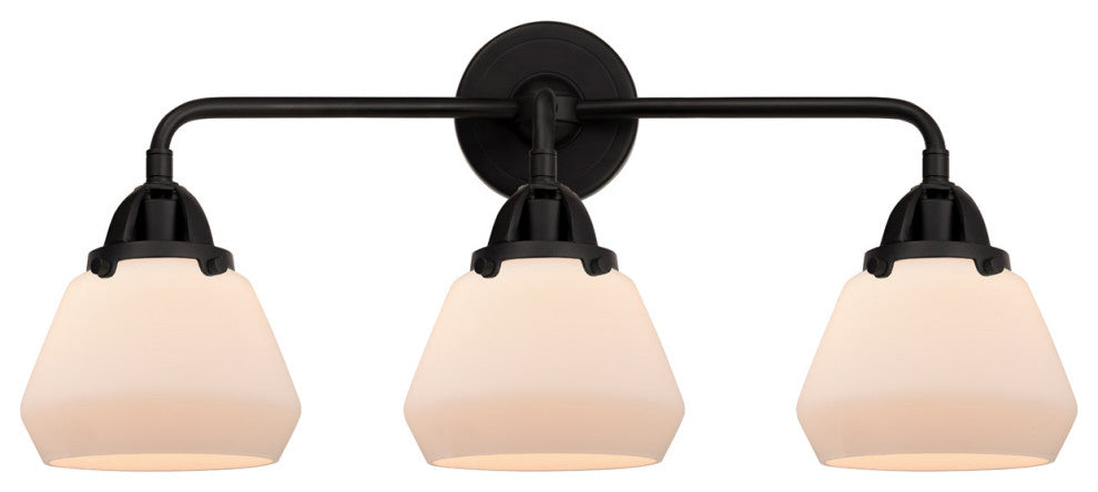 288-3W-BK-G171 Fulton 3 Light 24.75" Bath Vanity Light, Matte Black