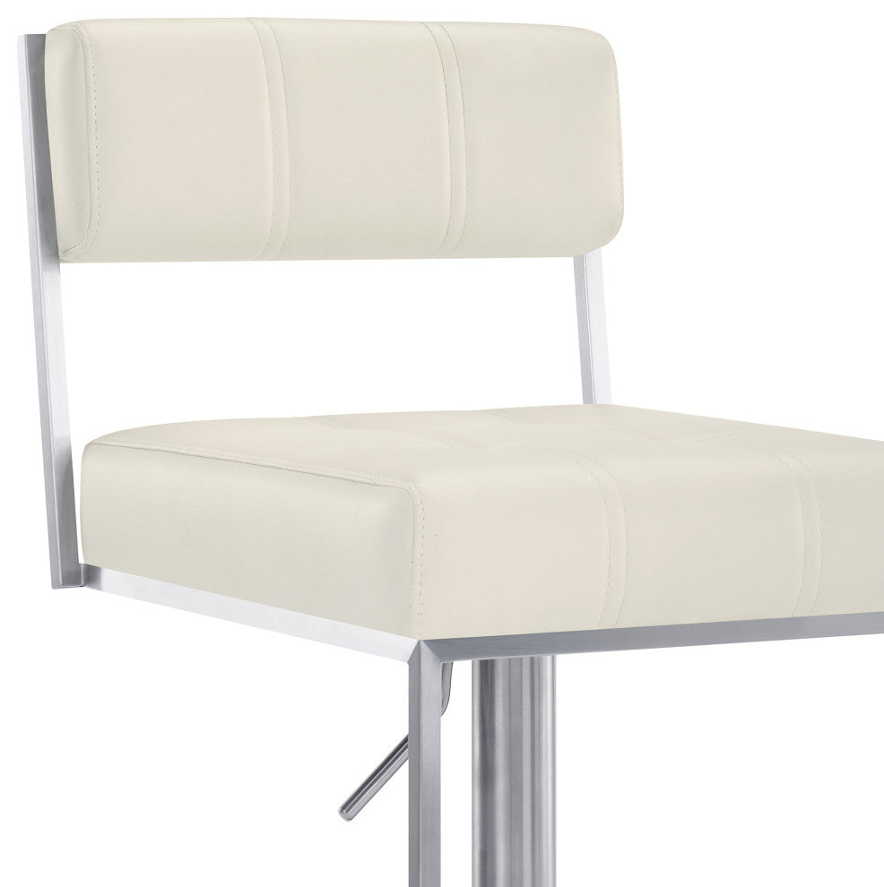 Michele Contemporary Swivel Barstool in Brushed Stainless Steel