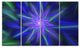 Shining Blue Exotic Fractal Flower, Floral Canvas Art Print, 48"x28", 4 Panels