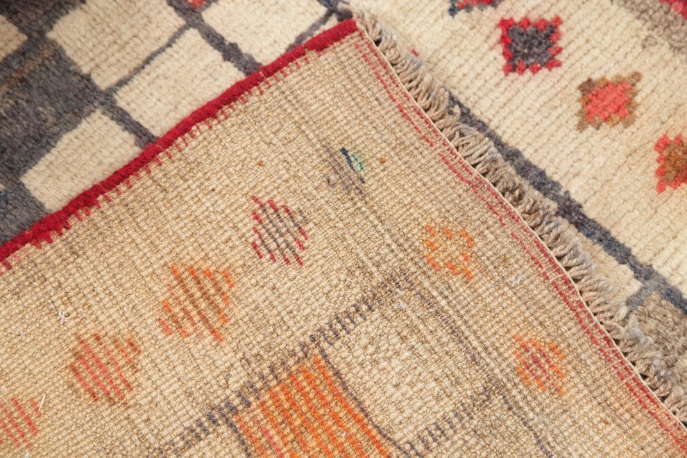 Consigned, Hand-Knotted Oriental Gabbeh Persian Style Area Rug, Brown, 4'9"X2'9"