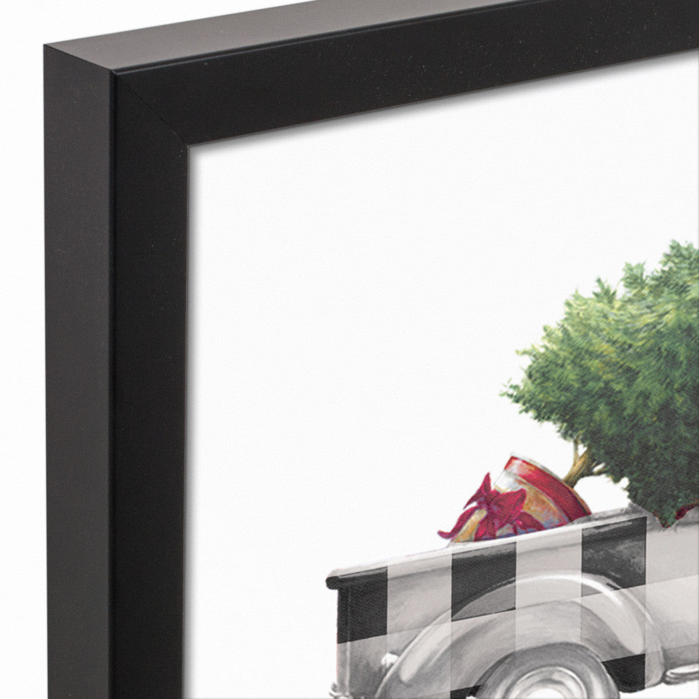 Home for Christmas Truck 11x14 Black Framed Canvas