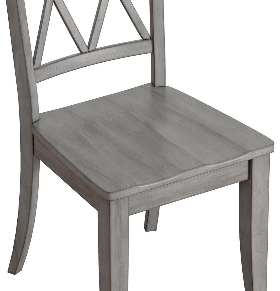 Arbor Hill X Back Wood Dining Chair, Set of 2, Antique Grey