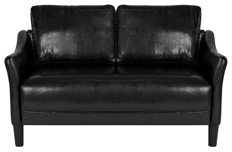 Asti Upholstered Loveseat, Black Leather