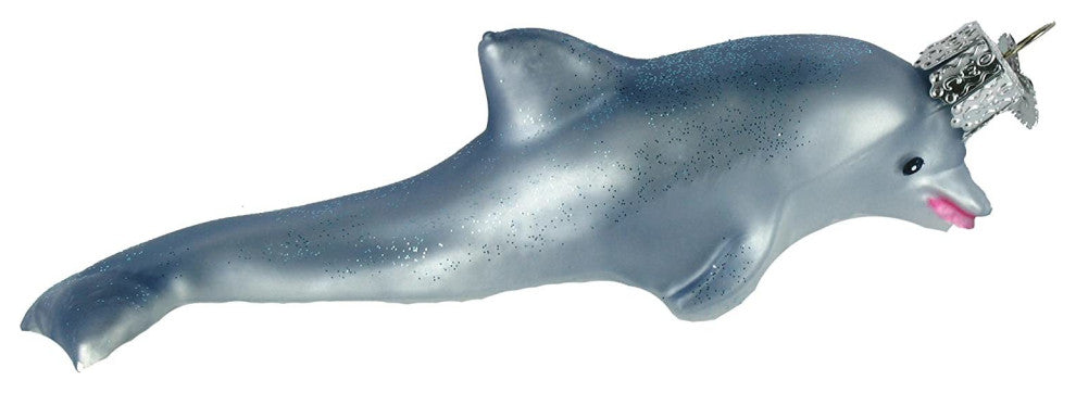 Old World Christmas 12187 Playful Dolphin Blown Glass Ornament