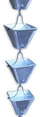 Aluminum Medium Square Cups Rain Chain With Installation Kit, 12'