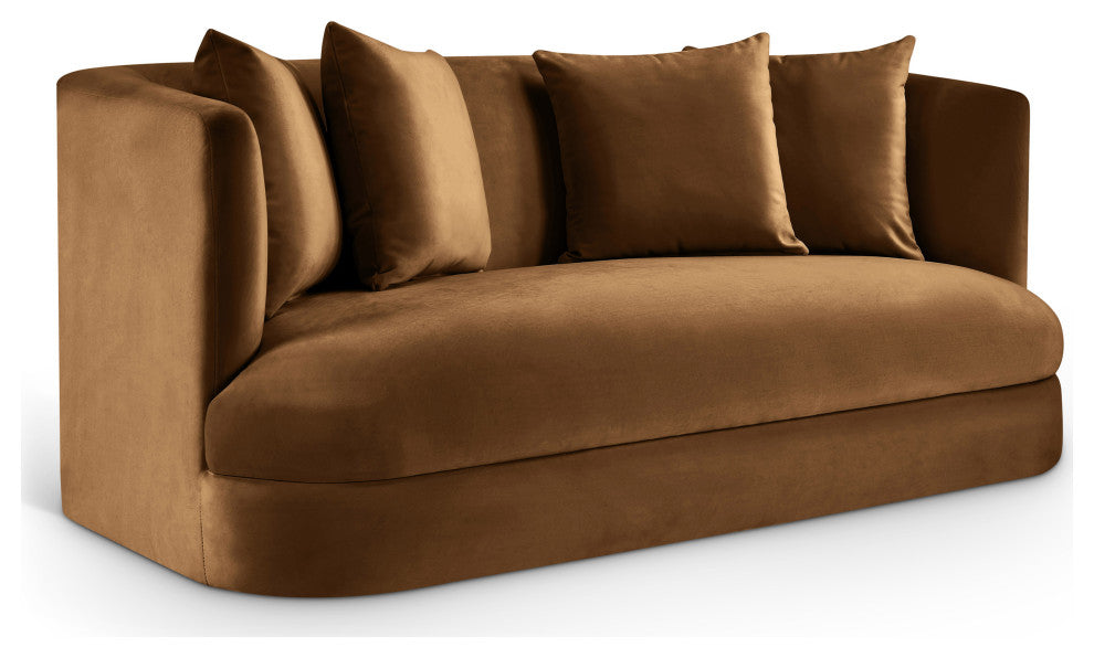 Alder Upholstered Chair, Saddle, Velvet, Loveseat