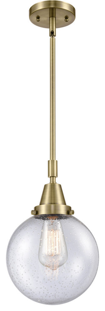 Innovations Lighting 447-1S-AB-G204-8-LED Beacon 1 Light 8" Mini Pendant
