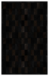 Cowhide Patchwork Rug, Daedalus, Obsidian, 6'x9'