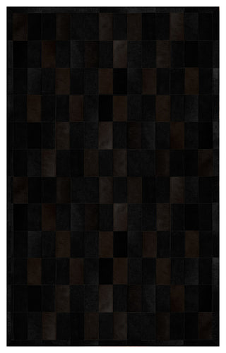 Cowhide Patchwork Rug, Daedalus, Obsidian, 6'x9'