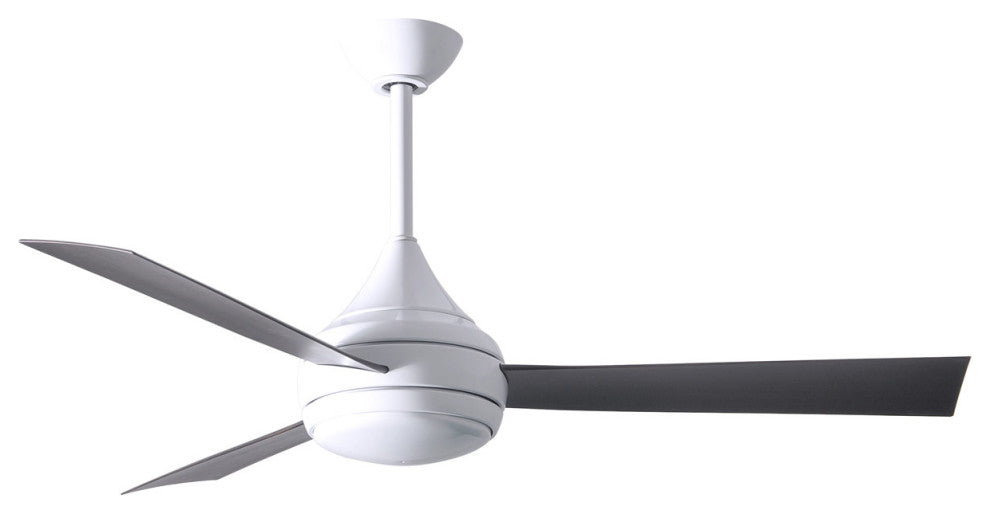 Matthews Fan, Donaire Coastal Ceiling Fan, Gloss White, Brushed Bronze Wood