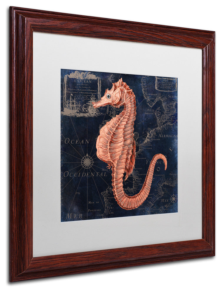 Color Bakery 'Maritime Blues I' Matted Framed Art, Wood Frame, White Mat, 16x16
