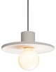 Radiance Saucer Pendant, Bisque, Brushed Nickel, Rigid Stem