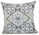 Jodhpur Medallion 2, Geometric Outdoor Pillow, Gray, 20"x20"