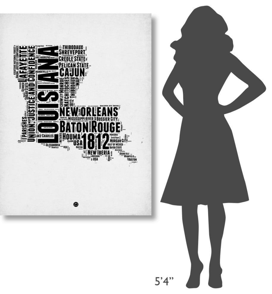 "Louisiana Word Cloud 2" Fine Art Print