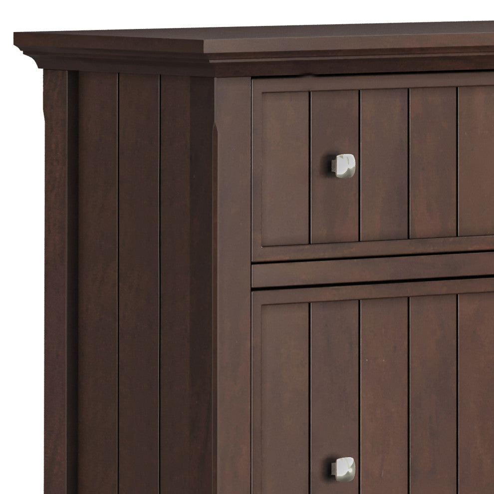 Acadian Solid Wood Entryway Shoe Storage Cabinet, Brunette Brown