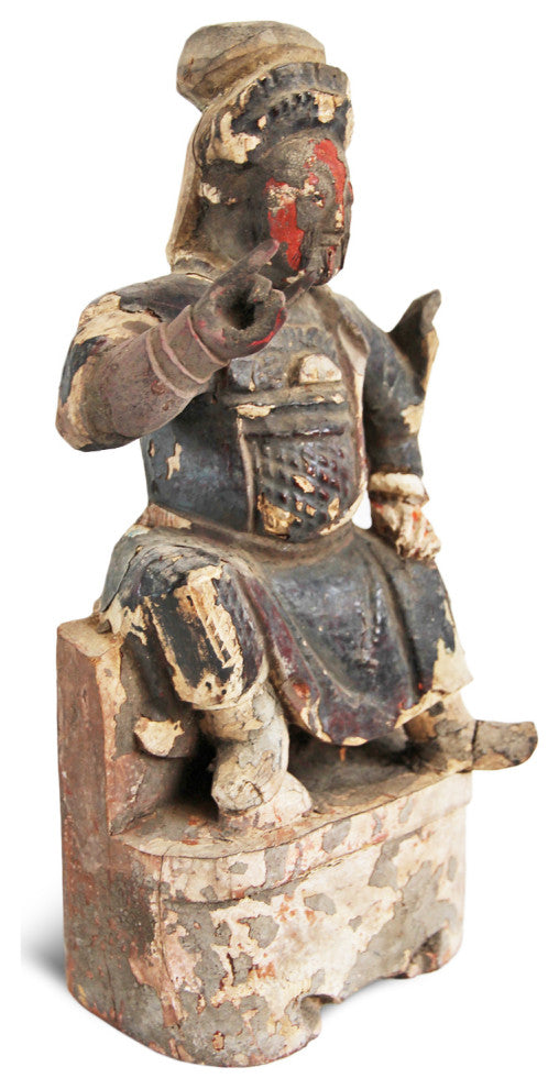 Consigned Wood Carved Emperor Figure