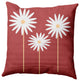 Floral Print Decorative Throw Pillow, Ligonberry Red, 20"x20"