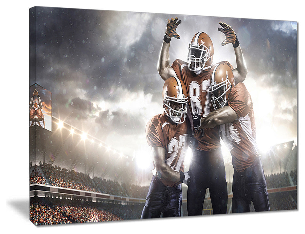 "American Football Players on Stadium" Sports Canvas Print, 40"x30"