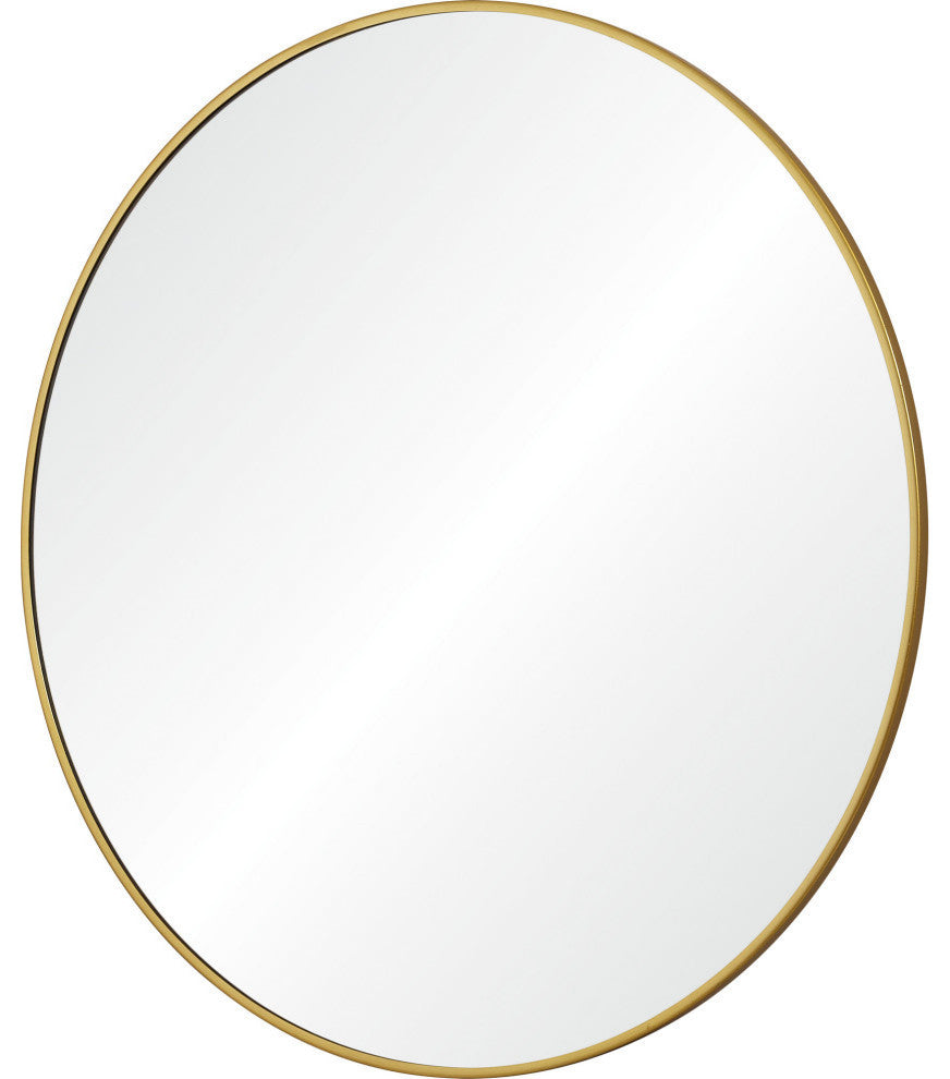 Alegre 30" Round Gold Framed Wall Mirror