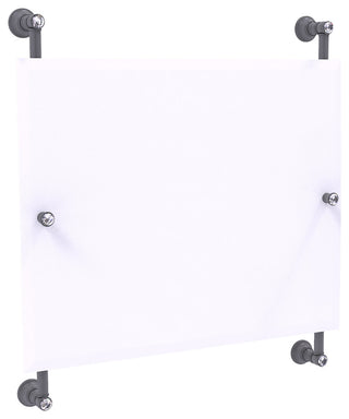 Carolina Crystal Landscape Frameless Rail Mounted Mirror, Matte Gray