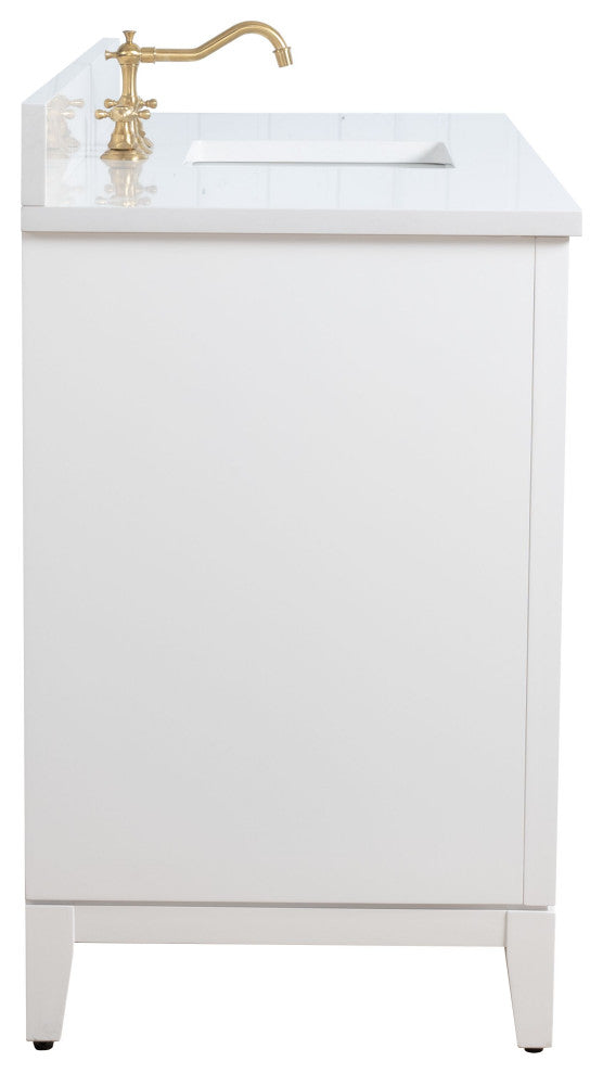 Vanity Art Bathroom Vanity With Sink, White, 60" Single