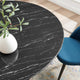 Dining Table, Round, Artificial Marble, Metal, Black, Modern, Bistro Restaurant