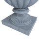 Lotus Urn Planter, Fiberglass and Clay With Drainage Holes, Aged Concrete