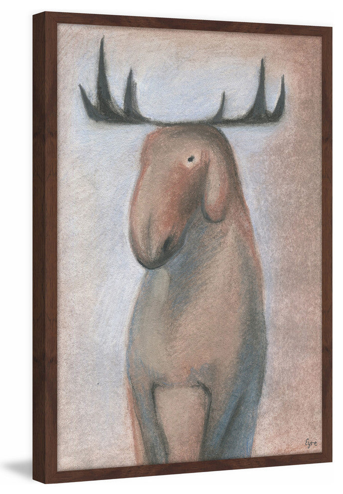 "Happy Moose" Framed Painting Print, 20"x30"