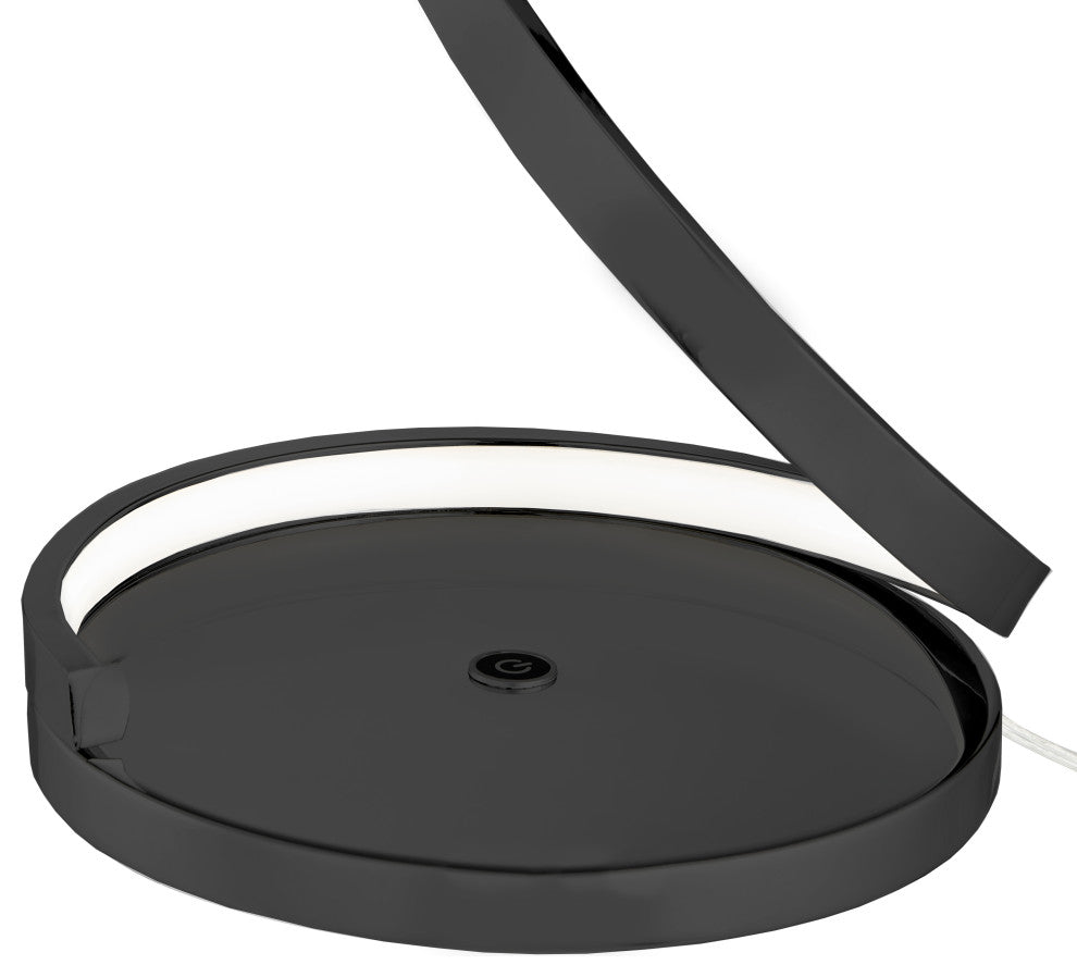 Modern Spiral Dimmable Integrated LED Table Lamp, Black