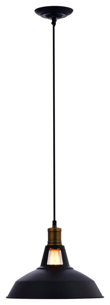 Lazzur Saone 1 Light 12" Matte Black Pendant