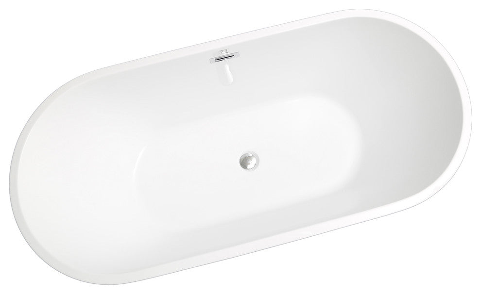 Acrylic Freestanding Soaking Bathtub in White, 60"28"