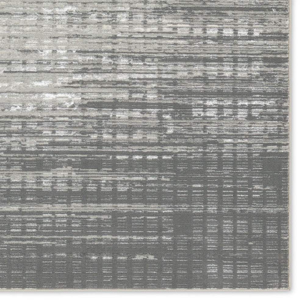 Label J Tungsten GLM02 Abstract Gray Area Rug, 4'3"x5'11"