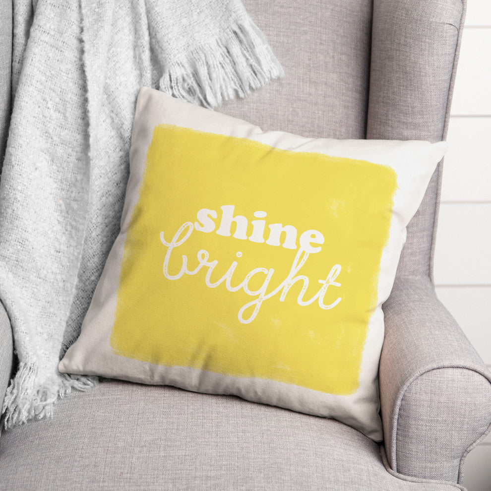 Shine Bright Yellow 18x18 Spun Poly Pillow