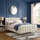 Loft Lyfe Eliyahu Bed Upholstered, Beige Velvet King