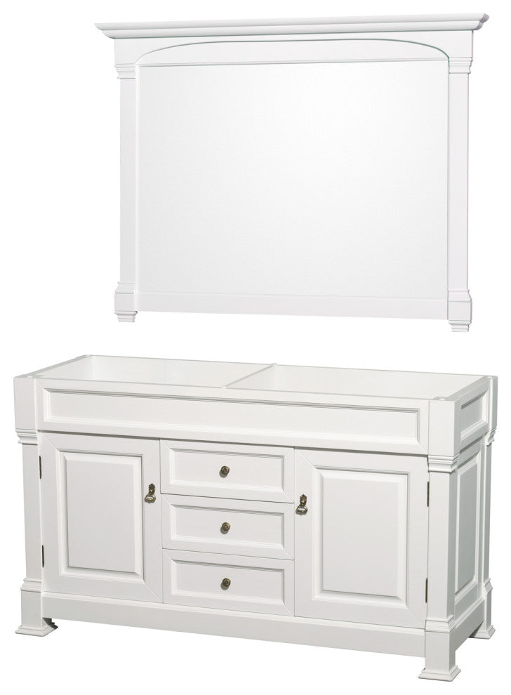 60 Inch Double Bathroom Vanity in White