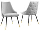 Adorn Dining Side Chair Performance Velvet Set of 2 Light Gray