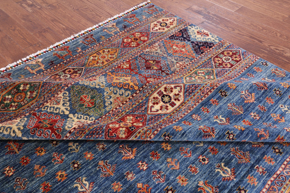 Hand Knotted Persian Tribal Gabbeh Wool Rug 8' 5" X 9' 10" Q4898
