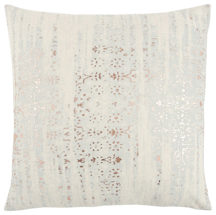 Ivory Silver Distressed Vintage Throw Pillow