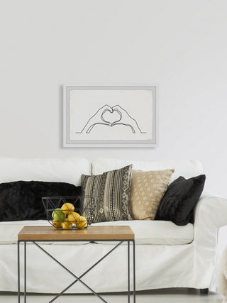 "Hand Heart" Framed Painting Print, 24x16