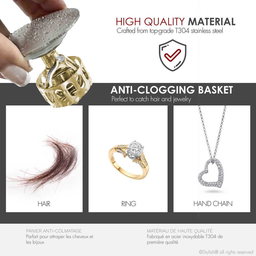 STYLISH Brushed Nickel Pop-Up Bathroom Sink with Overflow