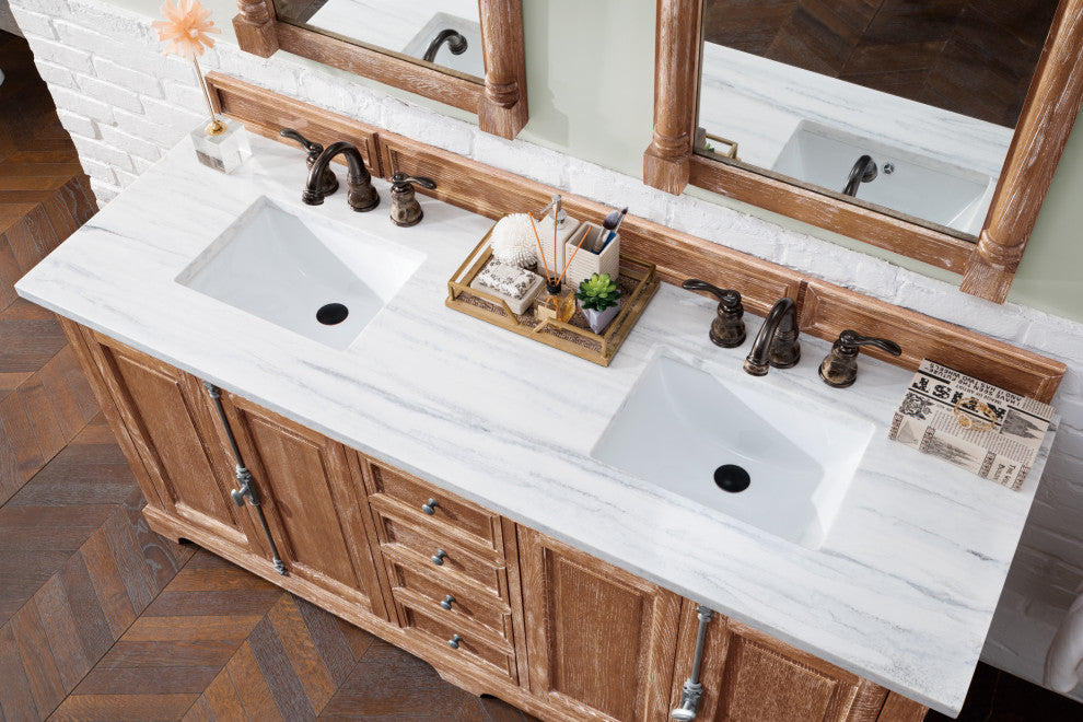 James Martin 238-105-5711-3AF 72 Inch Double Vanity w/ Solid Surface Top