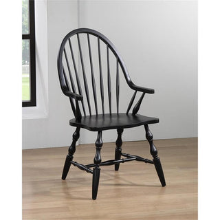 Black Cherry Selections Windsor Spindleback Dining Arm Chair, Antique Black