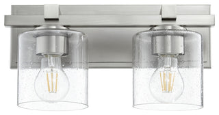 Quorum 5669-2-265 Two Light Wall Mount, Satin Nickel With Clear/Seeded Finish