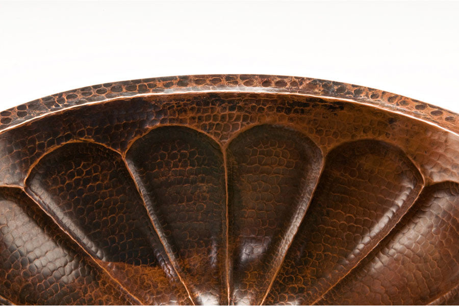 LO19FSBDB Sunburst Under Counter Hammered Copper Sink