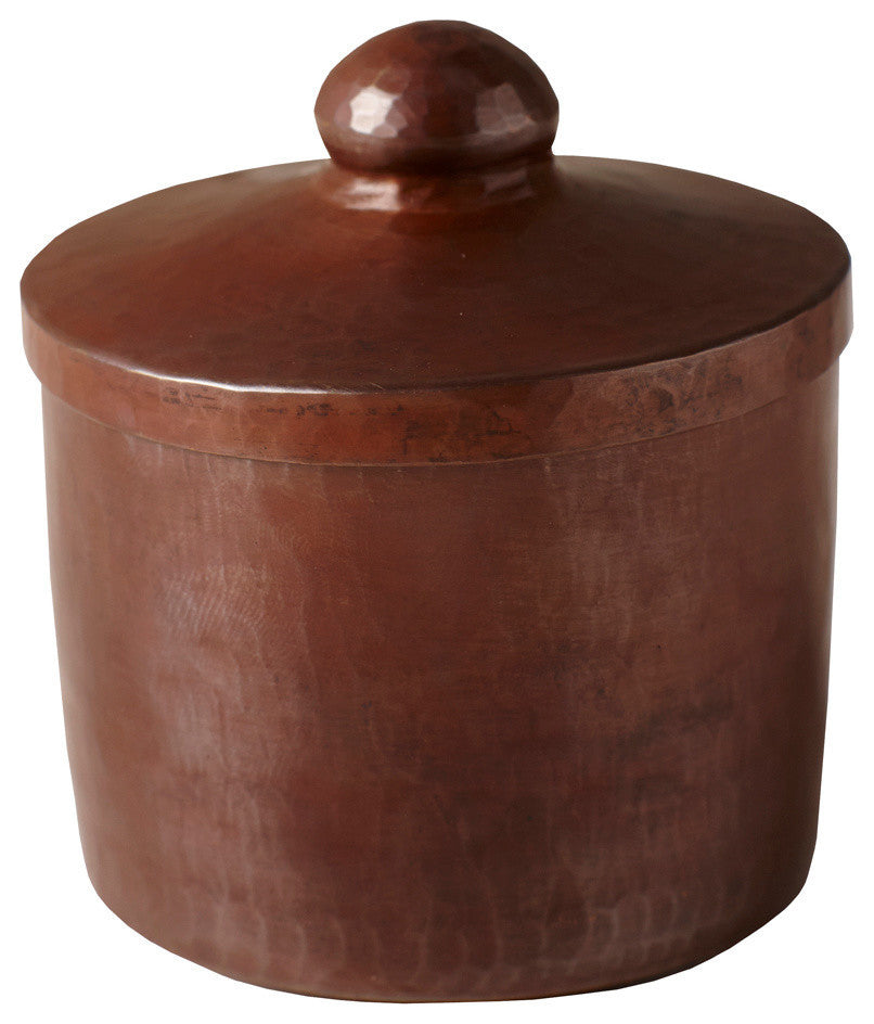 Hammered Copper Canister for Bathrooms, Antique Copper, 3"