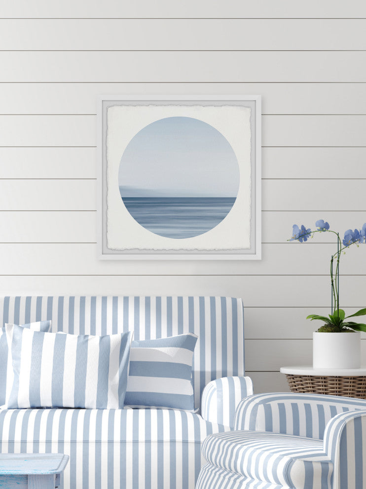 "Calm Blue Ocean" Framed Painting Print, 18x18